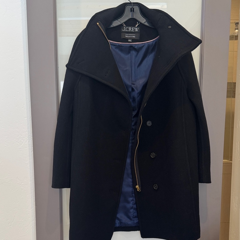J.Crew Black Wool Italian Stadium Cloth by Nelli Gori - Size 0